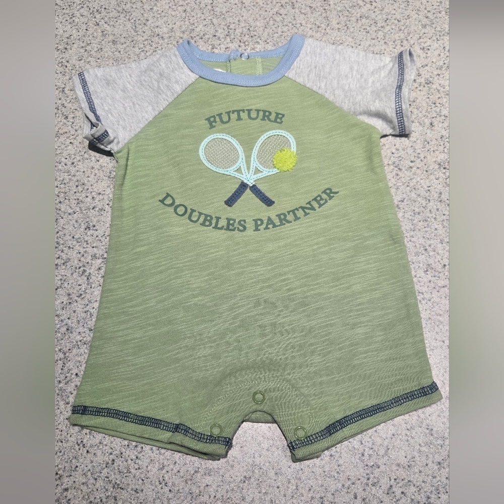 Mudpie Future Doubles Partner Shortall Romper Size 3-6 Months NWT